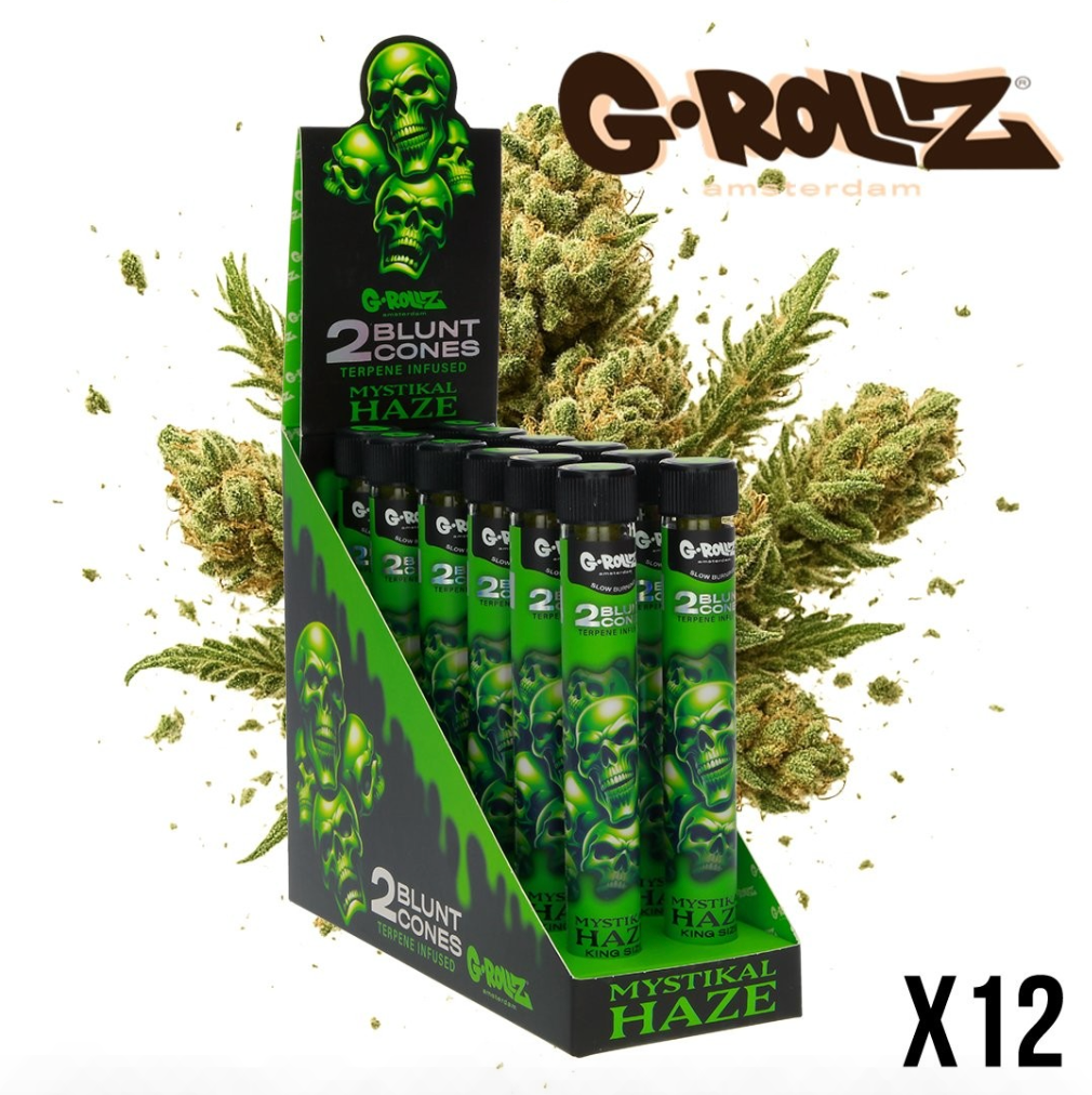 BLUNT PREROULE G ROLLZ TERPENES MYSTIKAL HAZE PAR 2 DISPLAY DE 12