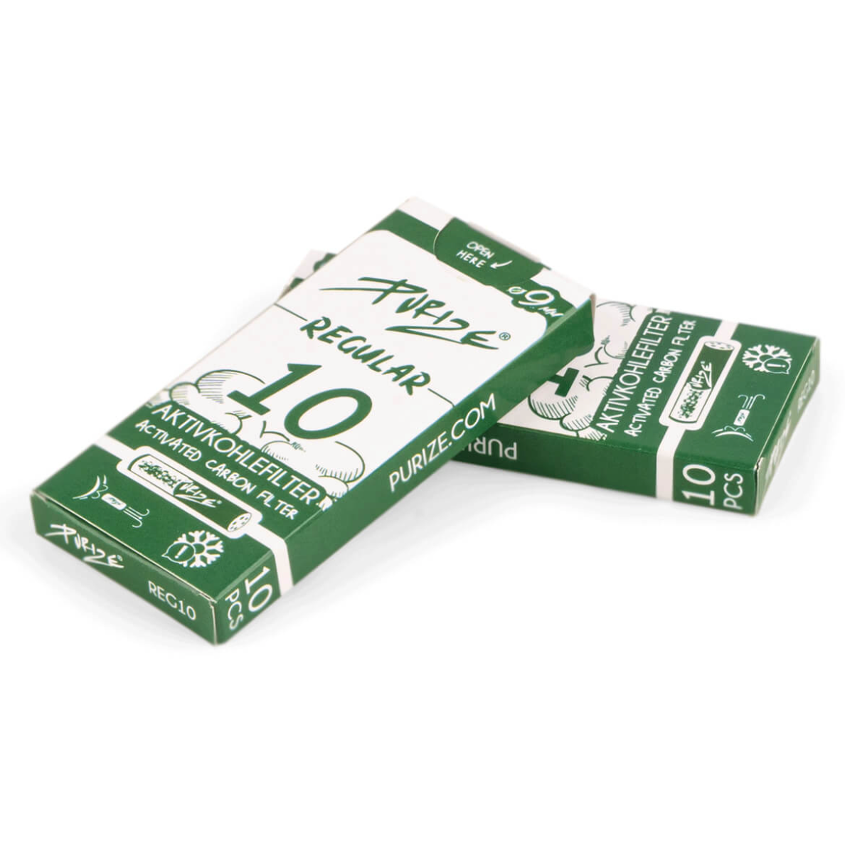 Purize Filtres à Charbon Actif – Regular Size 9mm (20x10pcs)
