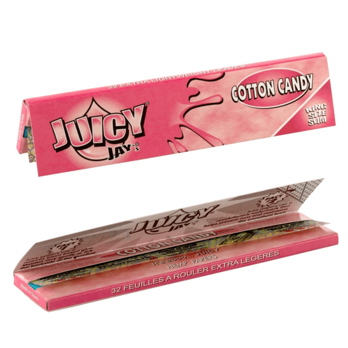 Juicy Jay King Size BARBE A PAPA Papiers à Rouler Aromatisés (24pcs/présentoir)