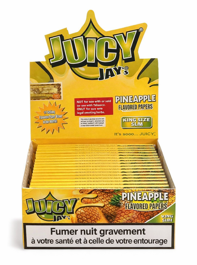 Juicy Jay King Size ANANAS Papiers à Rouler (24pcs/présentoir)
