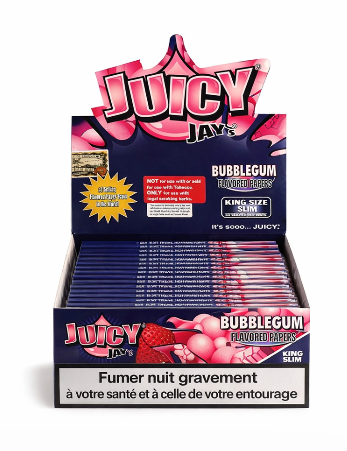 Juicy Jay King Size CHEWING-GUM Papiers à Rouler (24pcs/présentoir)