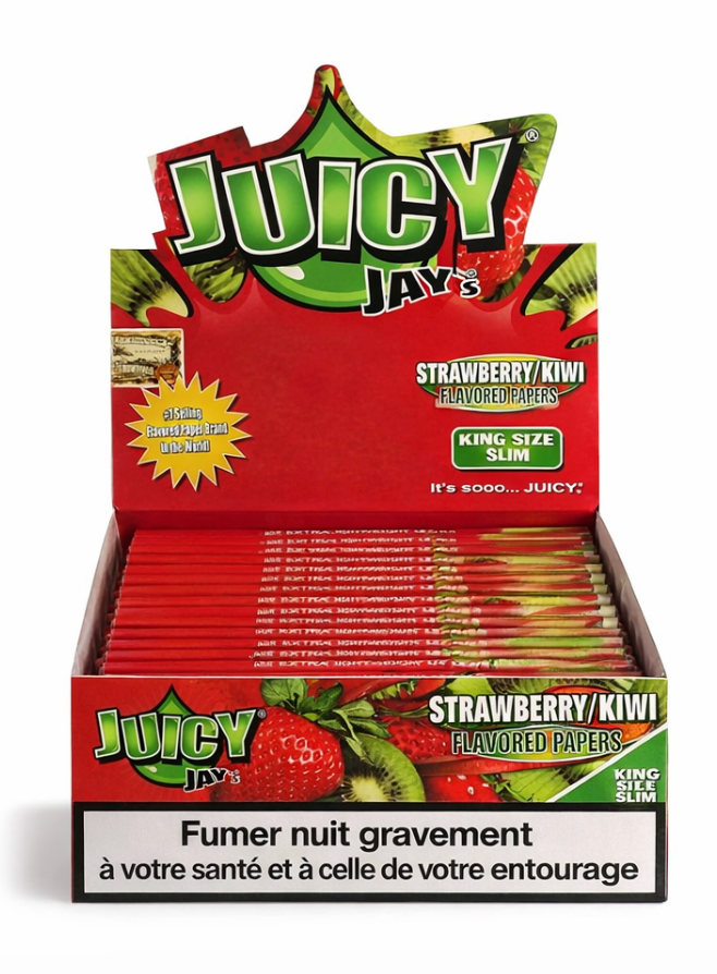 Juicy Jay King Size FRAISE KIWI Papiers à Rouler (24pcs/présentoir)