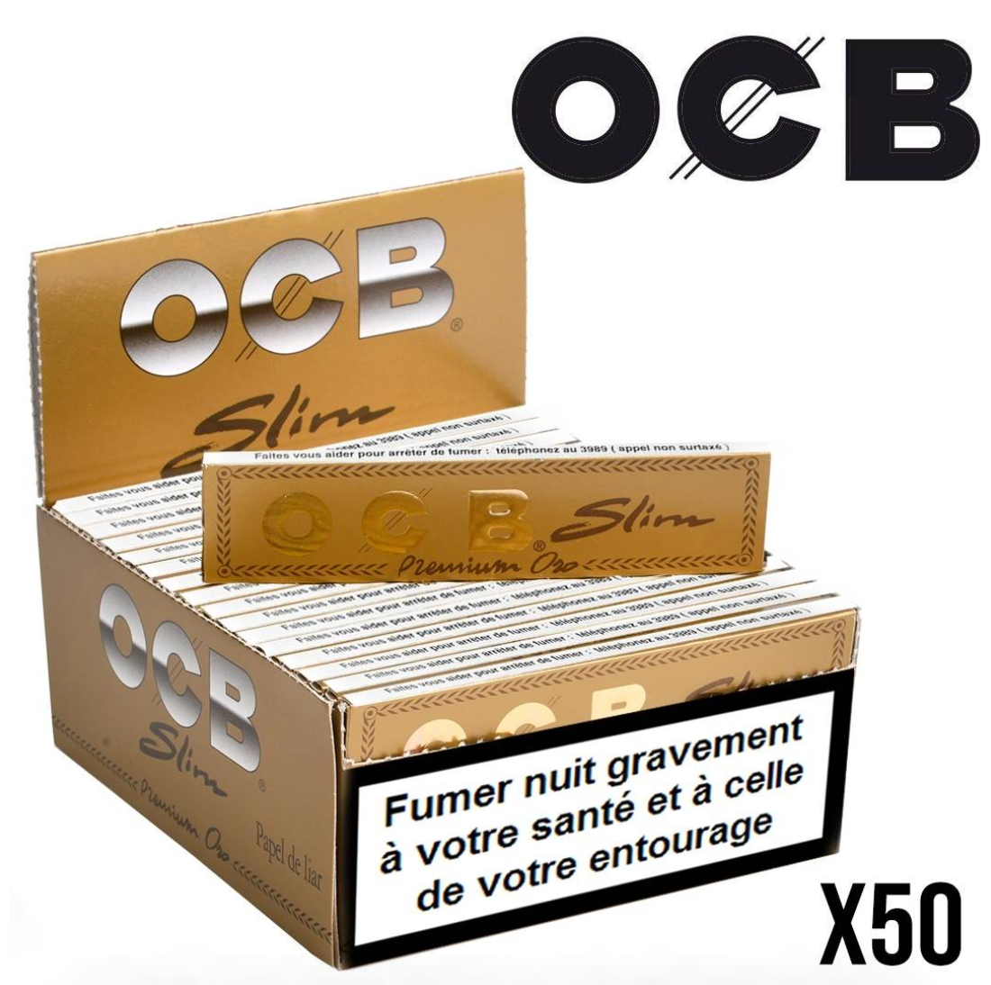 OCB Feuilles À Rouler Gold Slim 50 Carnets