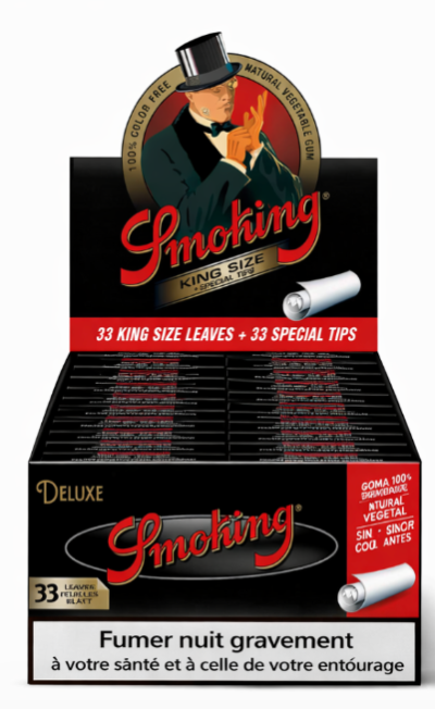 Smoking Deluxe King Size Slim Papiers à Rouler + Filtres (24pcs/présentoir)