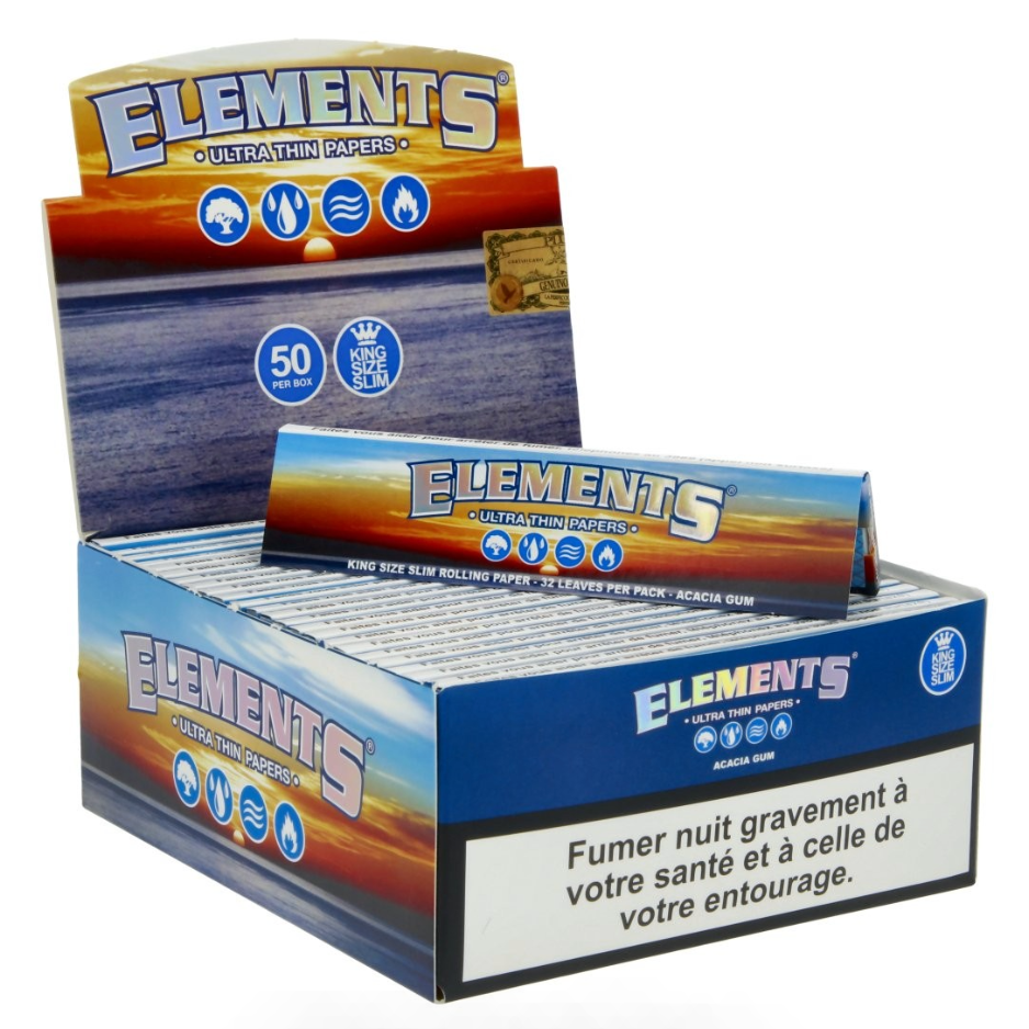 Papier à Rouler Elements Huge x22 — Feuille XXL de 27cm