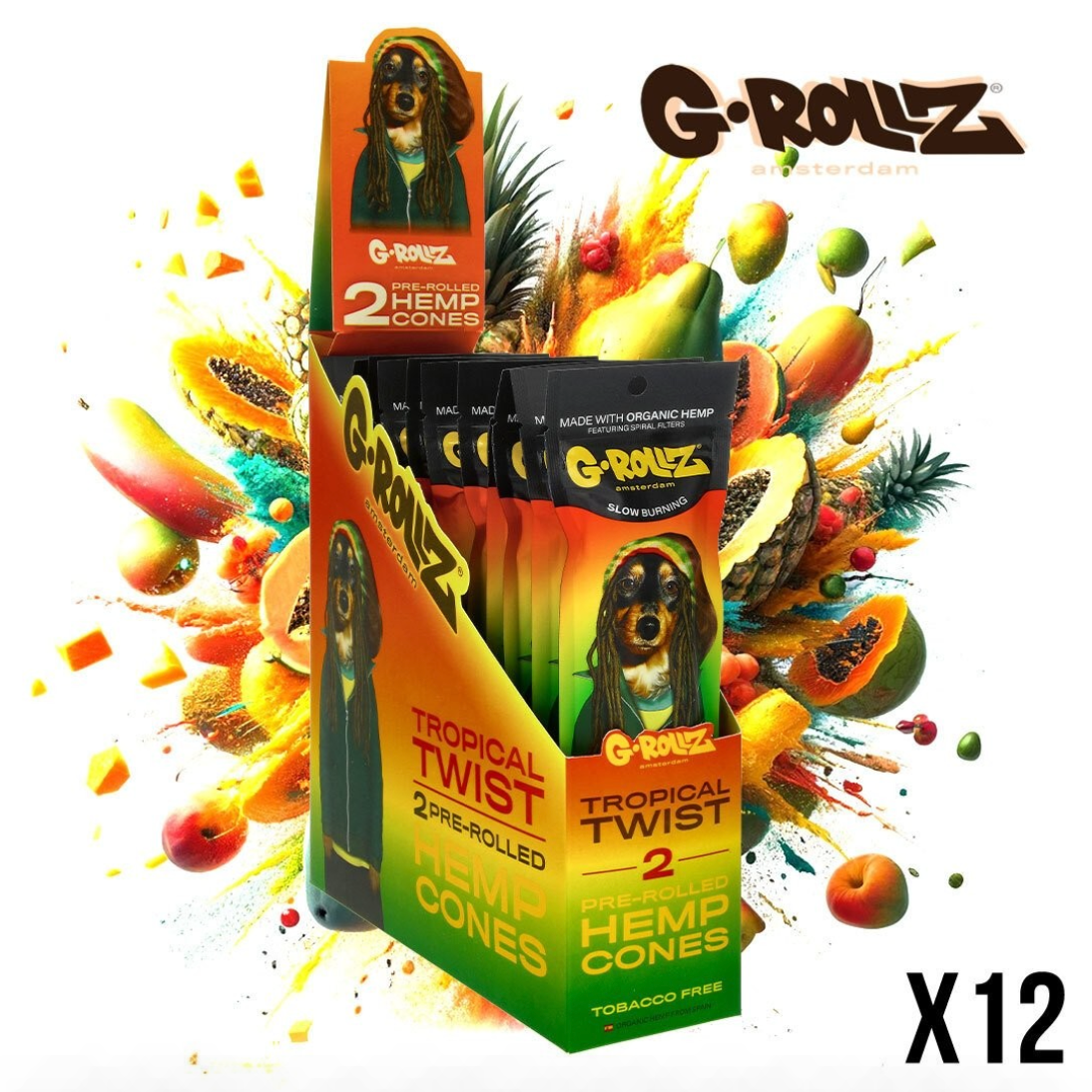 BLUNT CHANVRE G-ROLLZ AMSTERDAM TROPICAL MANGUE TWIST PAR 2 DISPLAY DE 12
