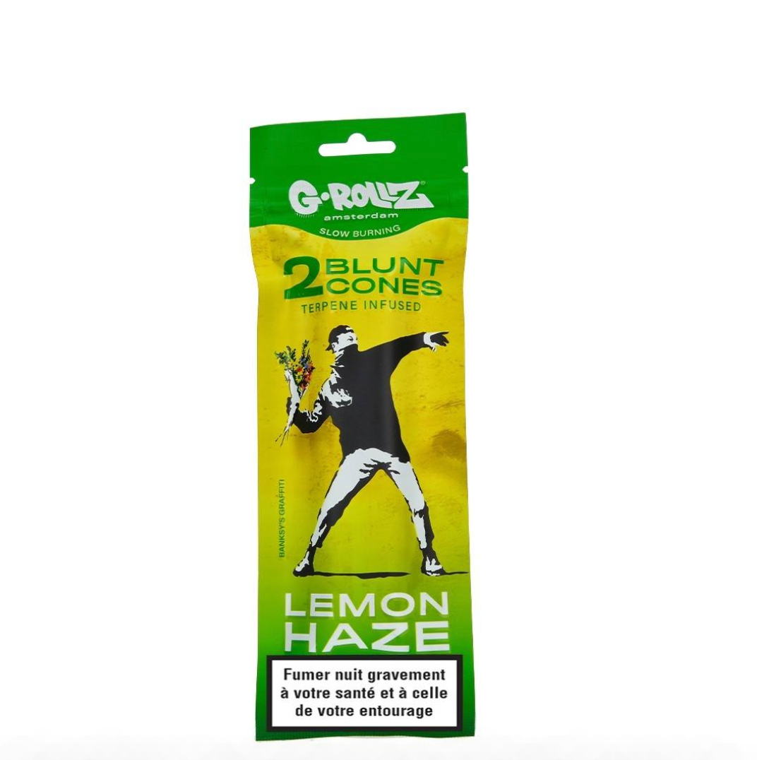 BLUNT CHANVRE G-ROLLZ BANKSY TERPENES LEMON HAZE CITRON PAR 2 DISPLAY DE 12