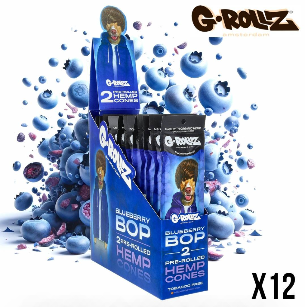 BLUNT CHANVRE G-ROLLZ BLUEBERRY BOP MYRTILLE PAR 2 DISPLAY DE 12