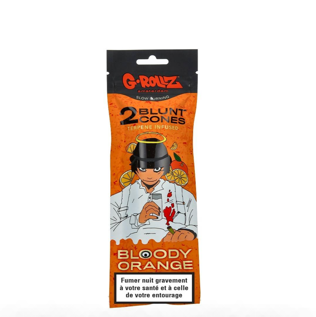 BLUNT CHANVRE G-ROLLZ TERPENES BLOODY ORANGE PAR 2 DISPLAY DE 12