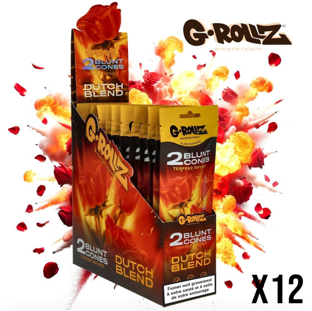 BLUNT CHANVRE G-ROLLZ TERPENES DUTCH BLEND CITRON EPICES PAR 2 DISPLAY DE 12