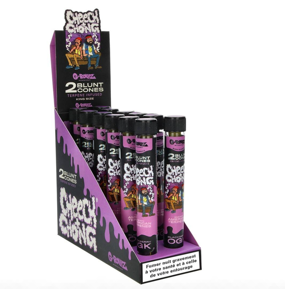 BLUNT PREROULE G ROLLZ CHEECH AND CHONG TERPENES BLACKBERRY OGK MURE  PAR 2 DISPLAY DE 12