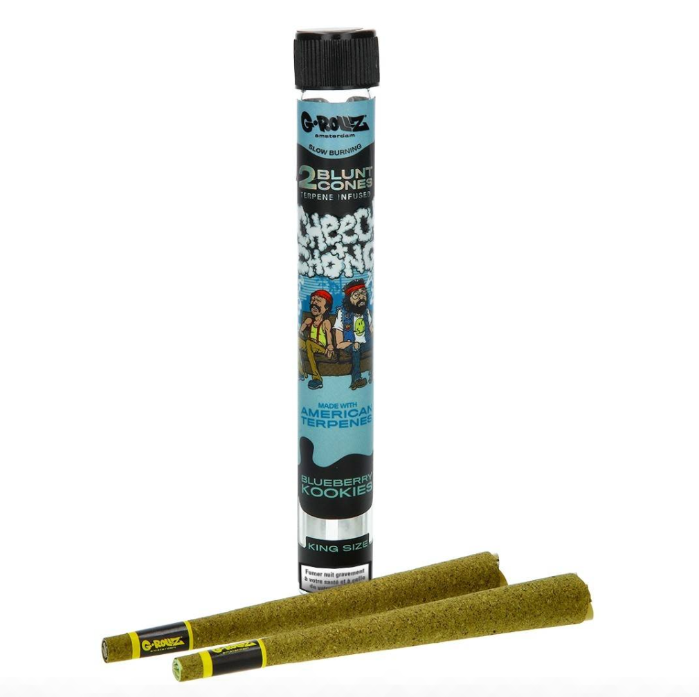 BLUNT PREROULE G ROLLZ CHEECH AND CHONG TERPENES BLUEBERRY COOKIES MYRTILLE PAR 2 DISPLAY DE 12
