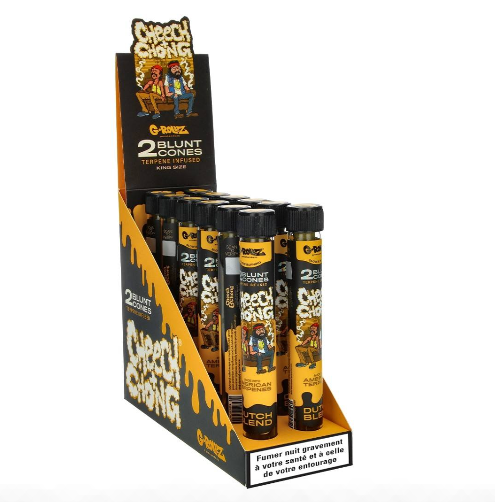 BLUNT PREROULE G ROLLZ CHEECH AND CHONG TERPENES DUTCH BLEND CITRON PAR 2 DISPLAY DE 12