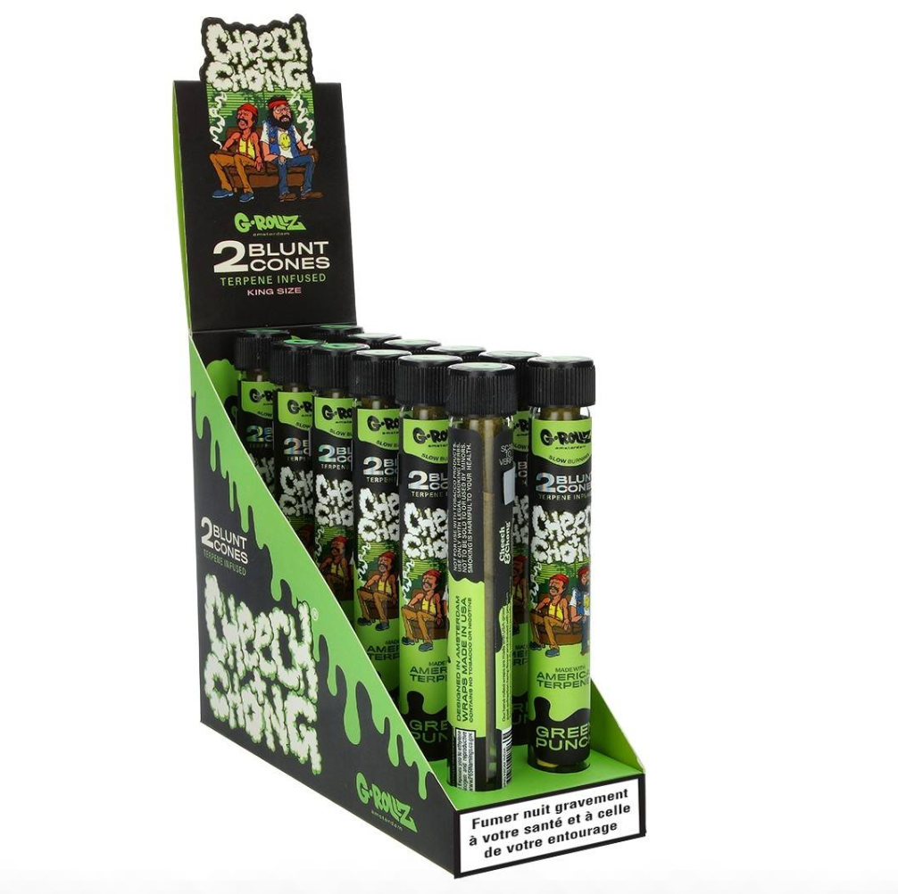 BLUNT PREROULE G ROLLZ CHEECH AND CHONG TERPENES GREEN PUNCH AGRUMES PAR 2 DISPLAY DE 12
