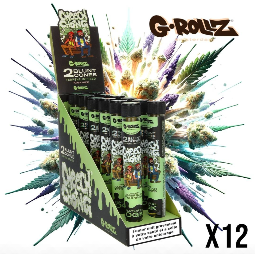 BLUNT PREROULE G ROLLZ CHEECH AND CHONG TERPENES NATURAL OGK PAR 2 DISPLAY DE 12