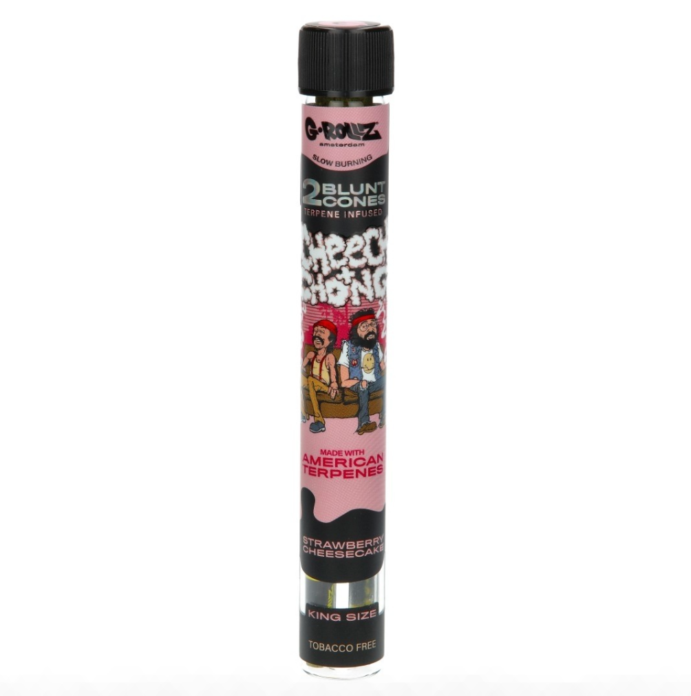 BLUNT PREROULE G ROLLZ CHEECH AND CHONG TERPENES STRAWBERRY CHEESECAKE PAR 2 DISPLAY DE 12