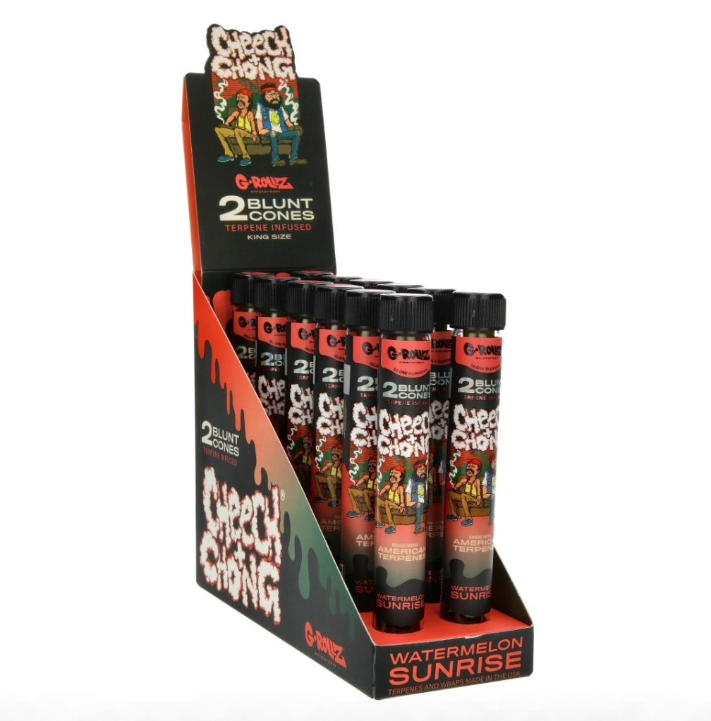BLUNT PREROULE G ROLLZ CHEECH AND CHONG TERPENES WATERMELON SUNRISE PAR 2 DISPLAY DE 12