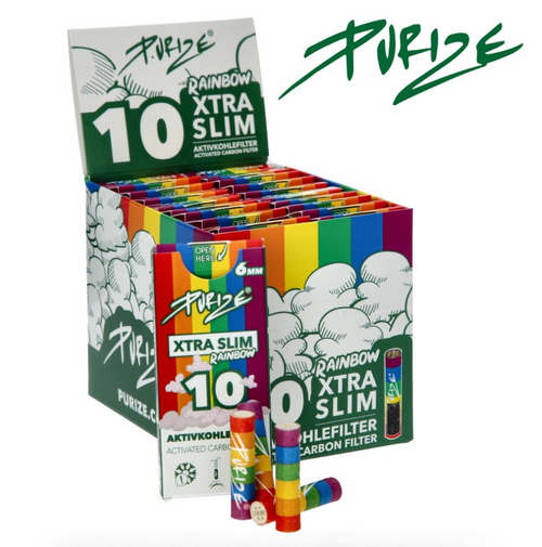 6mm x200 Filtres Purize Charbon Actif Xtra Slim – Boîte de 10 – Display de 20