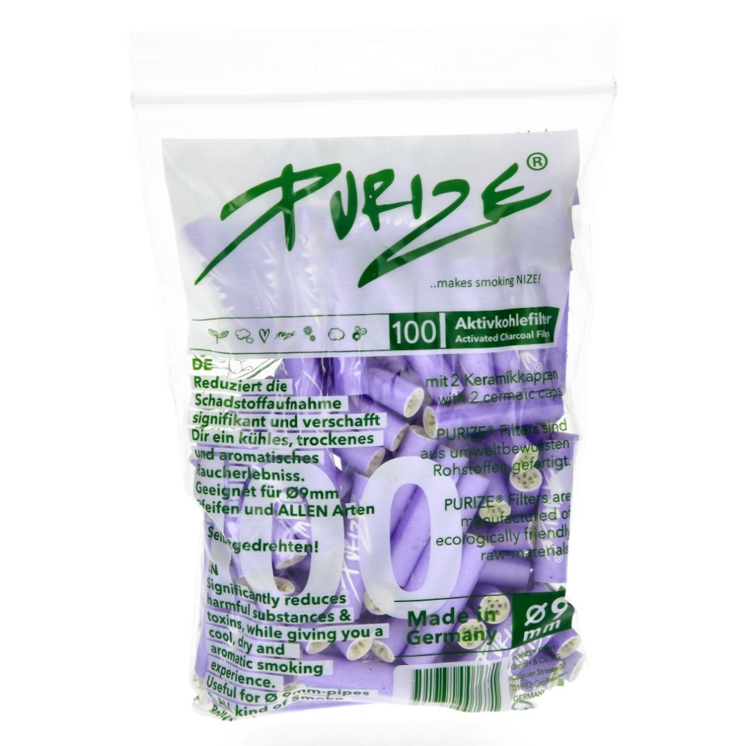 9mm x100 Filtres Purize Regular au Charbon Actif
