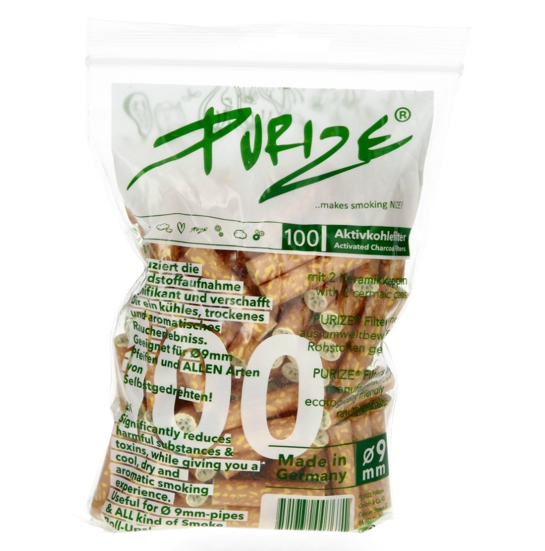 9mm x100 Filtres Purize Regular au Charbon Actif