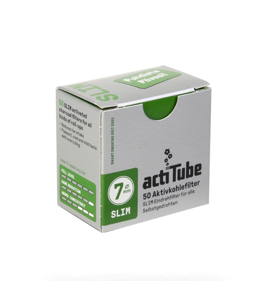 7mm x 500 Filtres au Charbon Actif ActiTube Slim x50 – Boîte de 10
