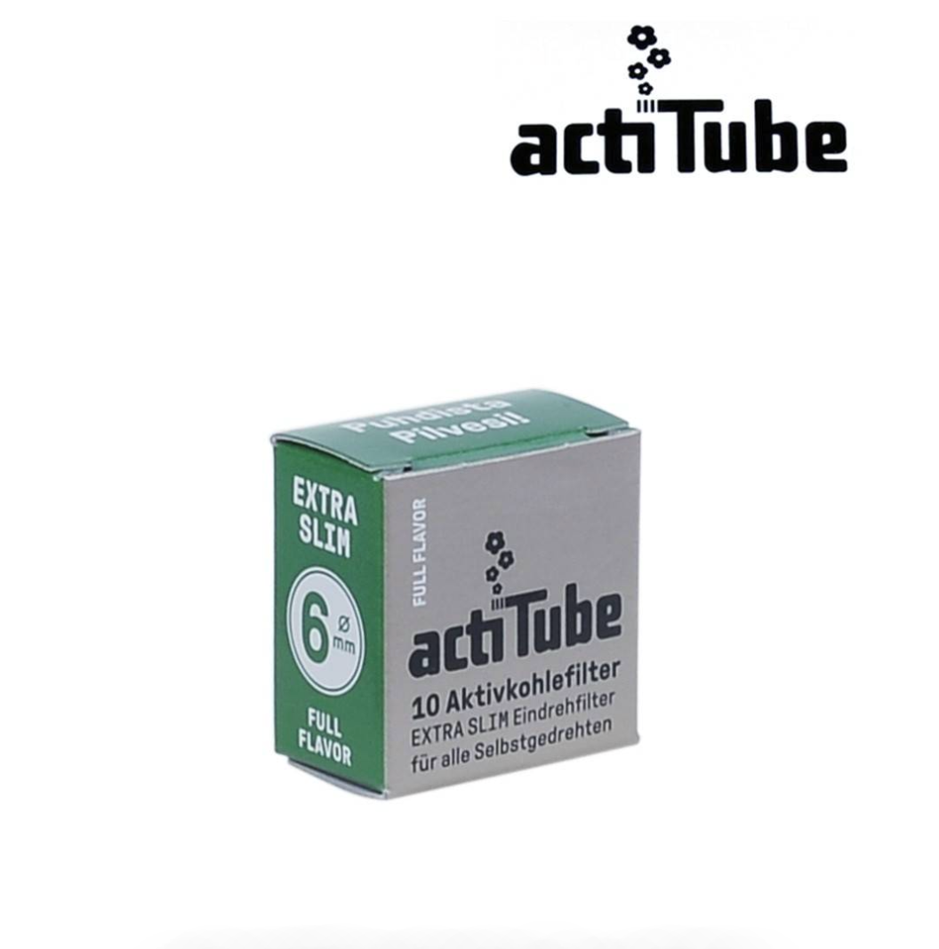 6mm x 10 Filtres au Charbon Actif ActiTube Extra Slim Full Flavor x10