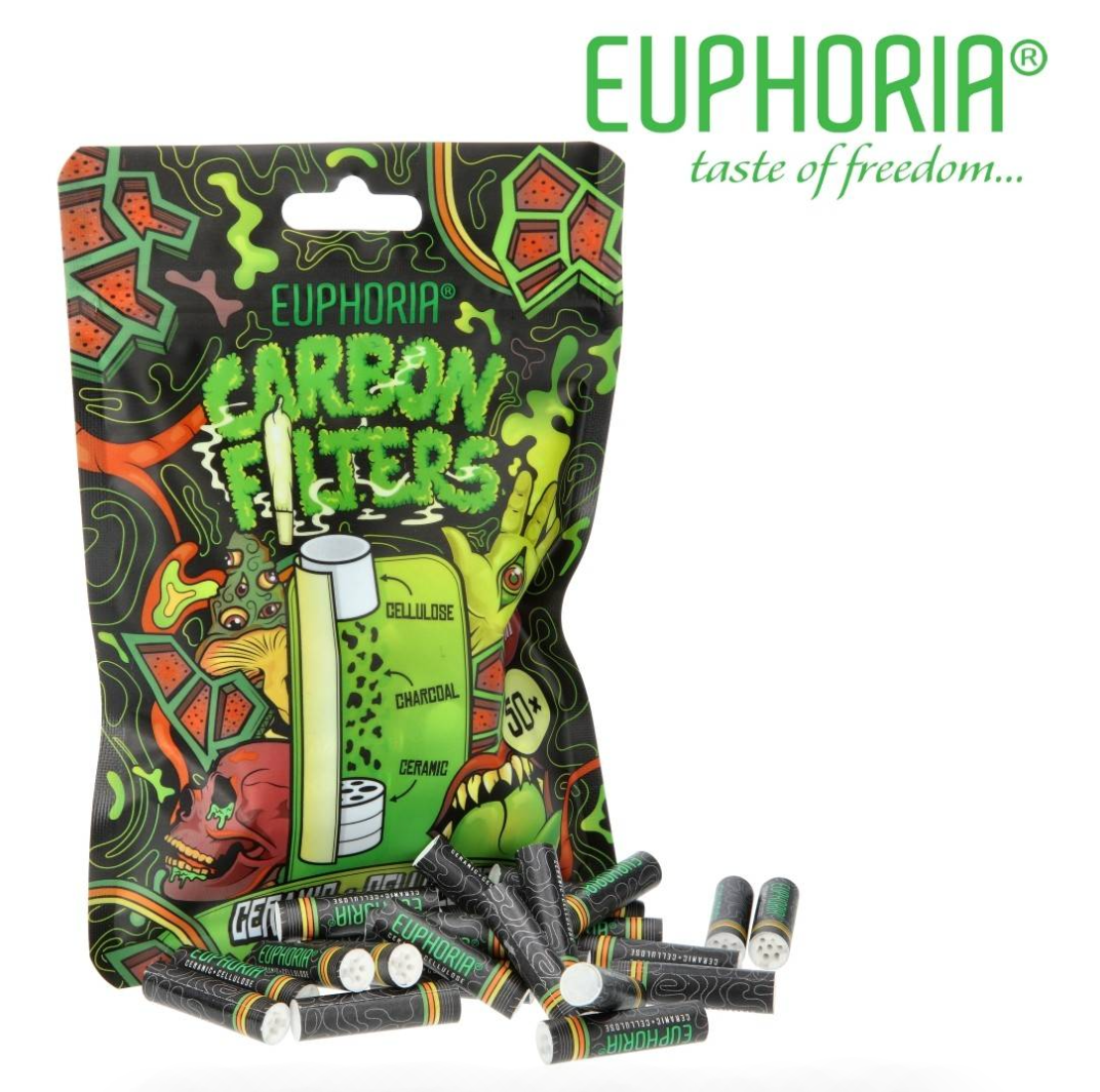 Filtres Euphoria Charbon Actif Céramique & Cellulose 7mm x50
