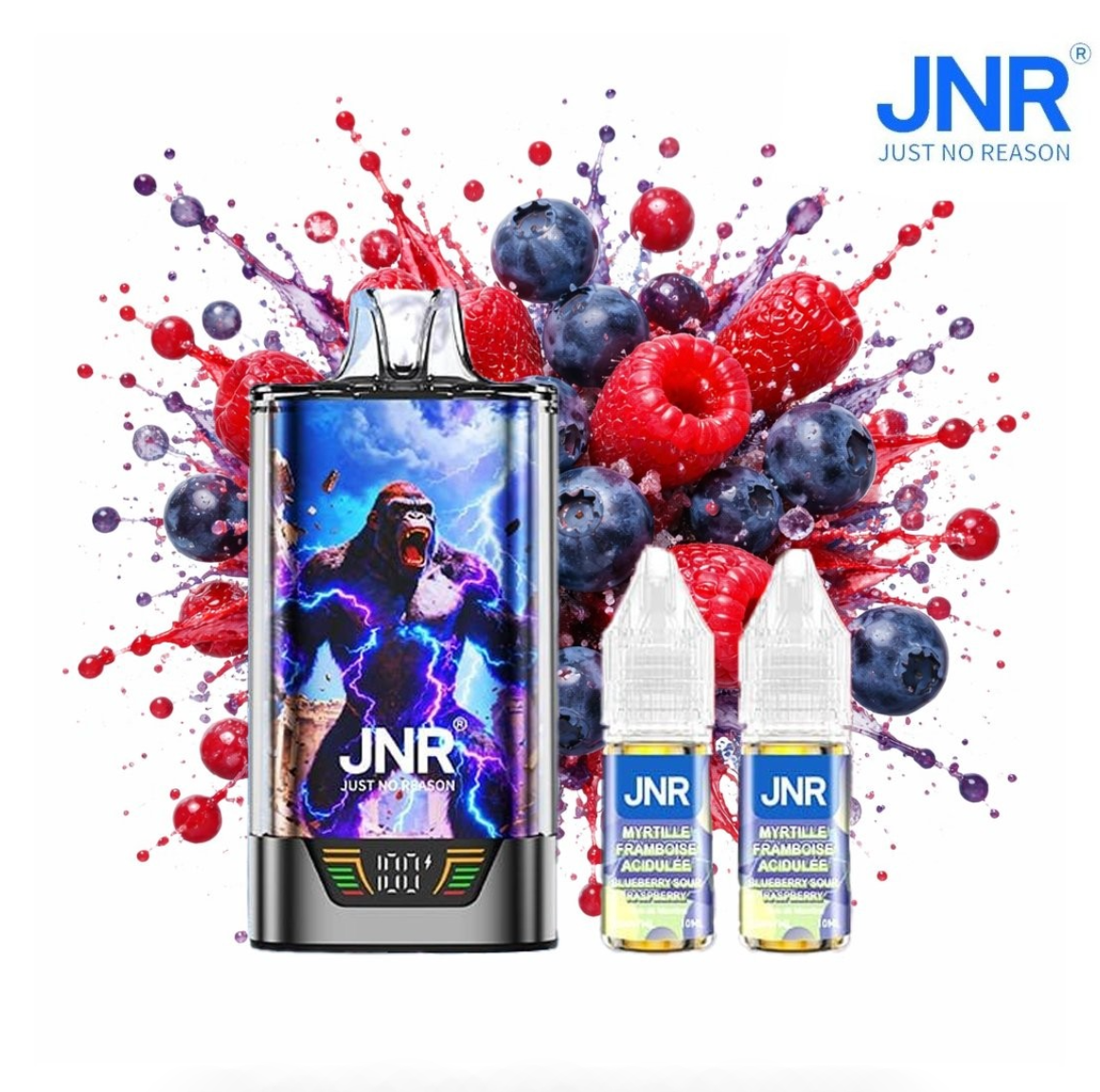 Puff Gorilla X JNR Myrtille Framboise Acidulée 20mg 43000 Puffs
