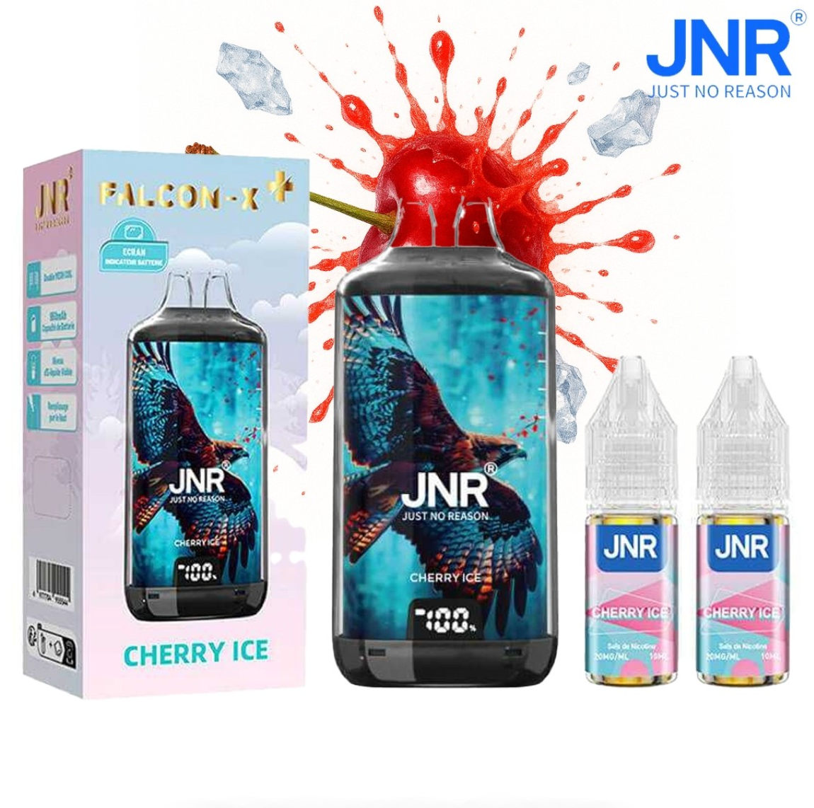 Puff JNR Falcon-X Plus Cherry Ice 20mg 28000 Puffs