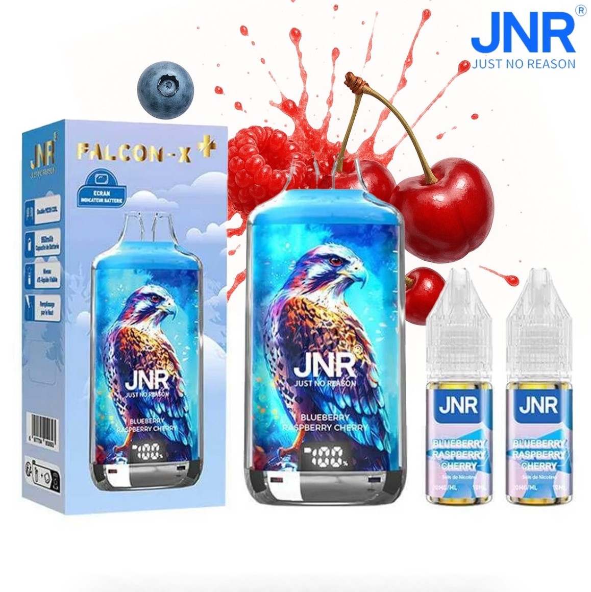 Puff JNR Falcon-X Plus Blueberry Raspberry Cherry 20mg 28000 Puffs