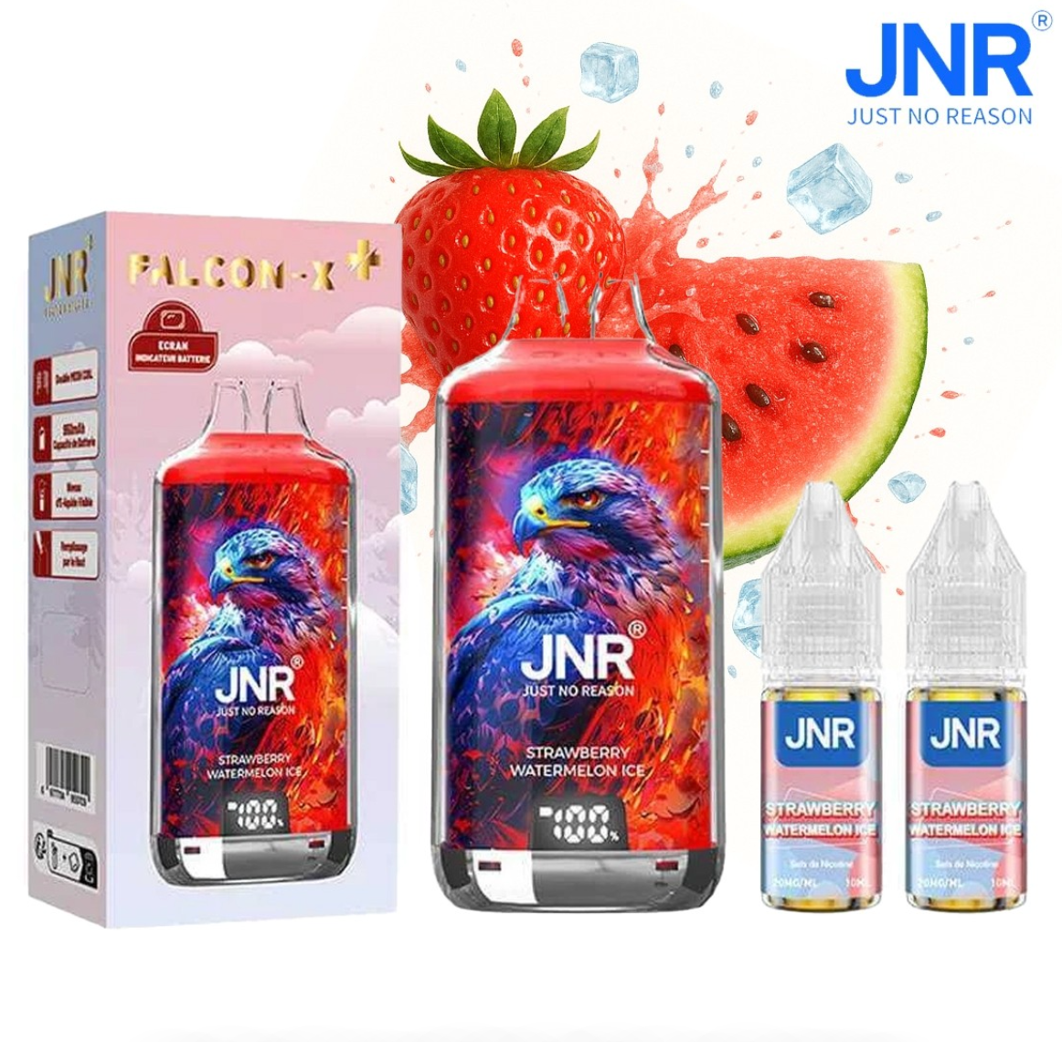 Puff JNR Falcon-X Plus Strawberry Watermelon Ice 20mg 28000 Puffs