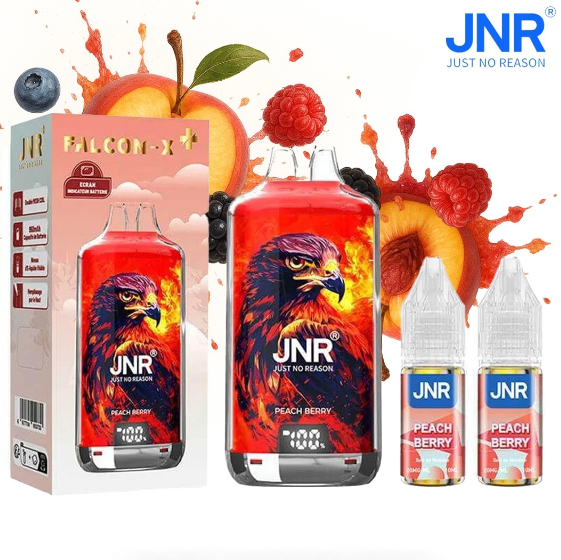 Puff JNR Falcon-X Plus Peach Berry 20mg 28000 Puffs